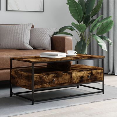 vidaXL Table basse chêne fumé 100x51x45 cm bois d'ingénierie