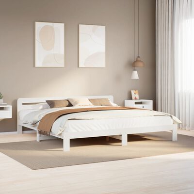 vidaXL Cadre de lit sans matelas blanc 180x200 cm bois massif de pin