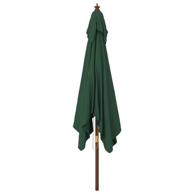 vidaXL Parasol de jardin avec mât en bois vert 300x300x273 cm