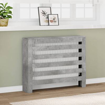 vidaXL Cache-radiateur gris béton 104x20x82 cm bois d'ingénierie