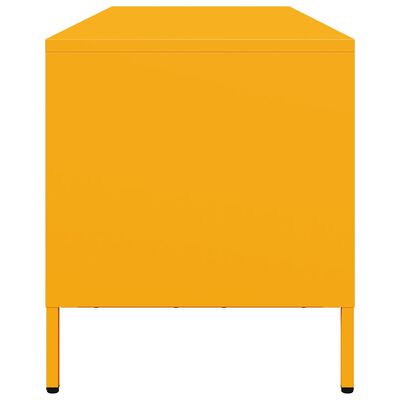 vidaXL Meuble TV jaune moutarde 135x39x43,5 cm acier laminé à froid