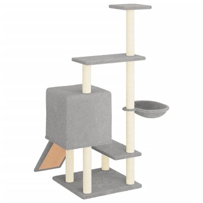 vidaXL Arbre à chat avec griffoirs en sisal gris clair 130,5 cm