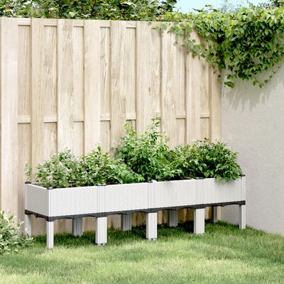 vidaXL Jardinière avec pieds blanc 160x40x42 cm PP