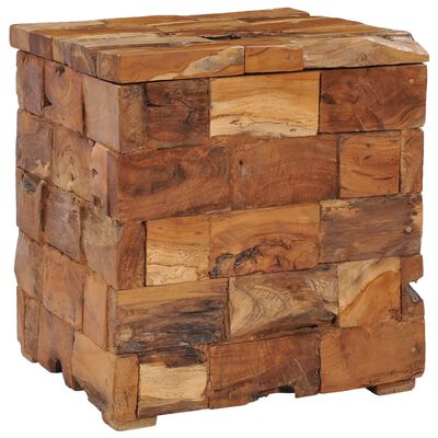 vidaXL Tabouret de rangement Bois de teck massif