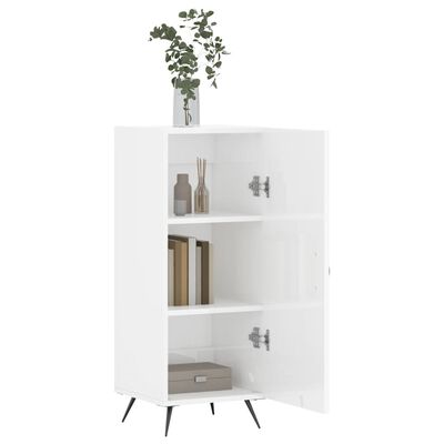 vidaXL Buffet Blanc brillant 34,5x34x90 cm Bois d'ingénierie