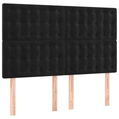 vidaXL Sommier à lattes de lit matelas et LED Noir 140x190 cm Velours