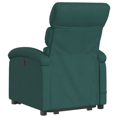 vidaXL Fauteuil inclinable de massage Vert foncé Tissu