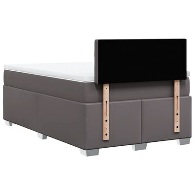 vidaXL Sommier à lattes de lit avec matelas gris 120x190 cm similicuir