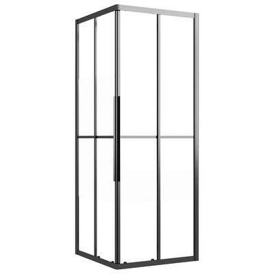 vidaXL Cabine de douche ESG semi-dépoli 70x70x180 cm Noir