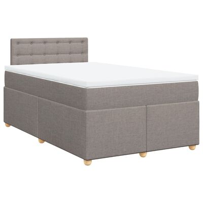 vidaXL Sommier à lattes de lit avec matelas Taupe 120x200 cm Tissu