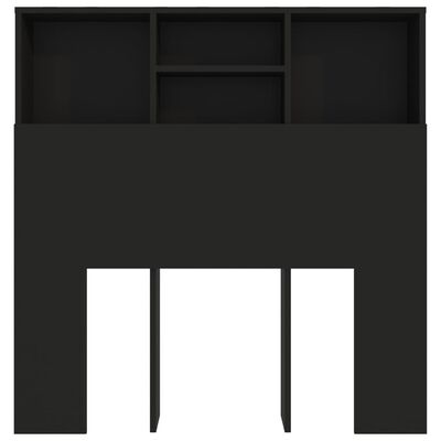 vidaXL Armoire de tête de lit Noir 100x19x103,5 cm