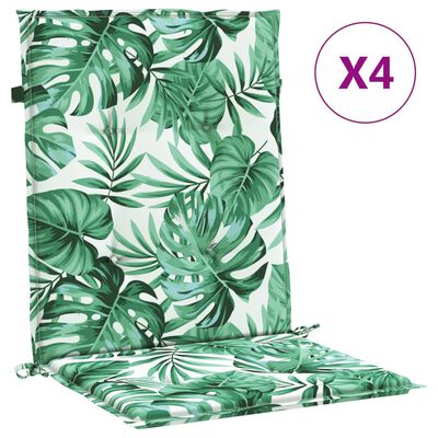 vidaXL Coussins de chaise à dossier bas lot de 4 modèle de feuille