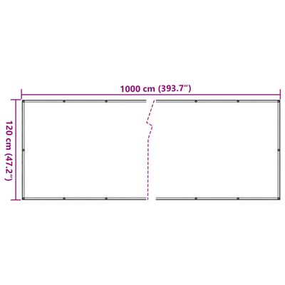 vidaXL Écran d'intimité de balcon aspect de plante vert 1000x120cm PVC