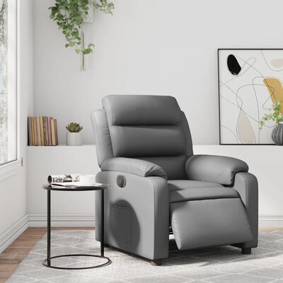 vidaXL Fauteuil inclinable électrique Gris Similicuir