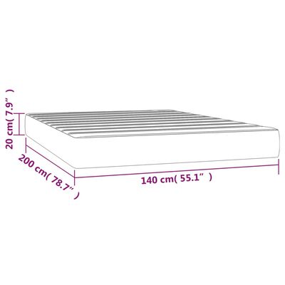 vidaXL Matelas de lit à ressorts ensachés Crème 140x200x20 cm