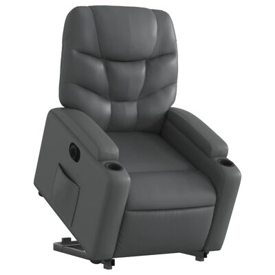 vidaXL Fauteuil inclinable électrique gris similicuir