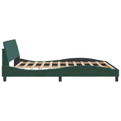 vidaXL Cadre de lit avec tête de lit Vert foncé 180x200 cm Velours