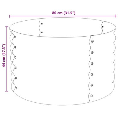 vidaXL Lit surélevé de jardin 80x80x44 cm Acier galvanisé Argenté