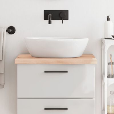 vidaXL Comptoir de salle de bain 60x50x(2-4) cm bois massif non traité