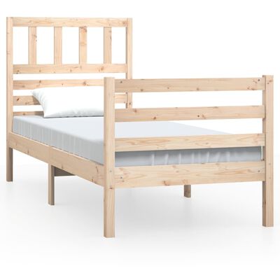 vidaXL Cadre de lit 75x190 cm Petit simple Bois massif