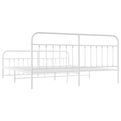 vidaXL Cadre de lit métal sans matelas et pied de lit blanc 200x200 cm