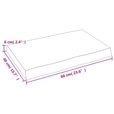 vidaXL Dessus de table bois massif non traité bordure assortie