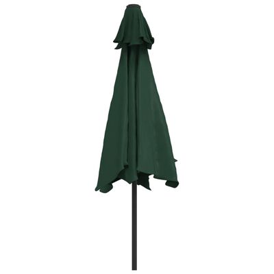 vidaXL Parasol de jardin en porte-à-faux avec LED 3 m vert