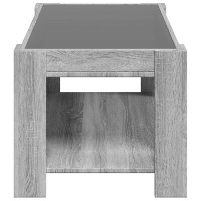 vidaXL Table basse avec LED sonoma gris 93x53x45 cm bois d'ingénierie