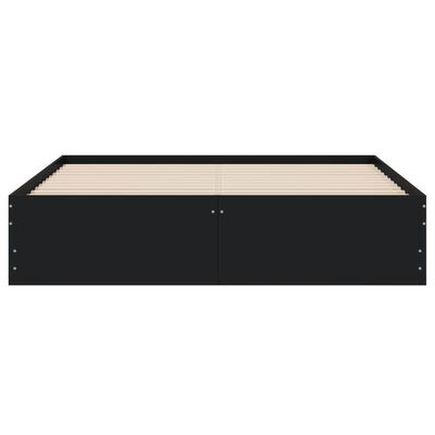 vidaXL Cadre de lit avec tiroirs sans matelas noir 140x190 cm