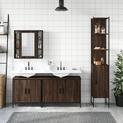 vidaXL Ensemble d'armoires de salle de bain 4 pcs chêne marron