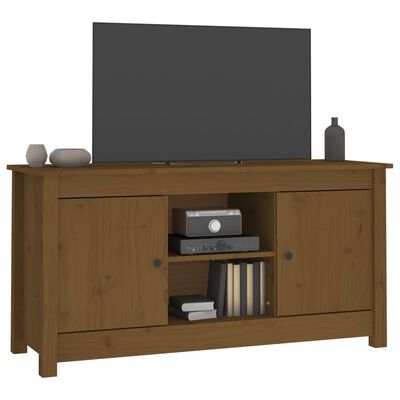 vidaXL Meuble TV Marron miel 103x36,5x52 cm Bois de pin massif