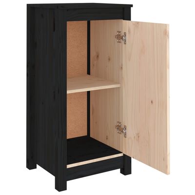 vidaXL Buffet noir 39x35x80 cm bois massif de pin