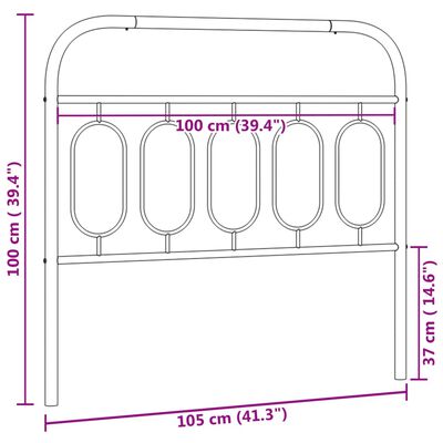 vidaXL Tête de lit métal blanc 100 cm