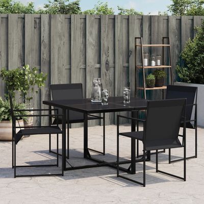 vidaXL Chaises de jardin 4 pcs noir acier et textilène