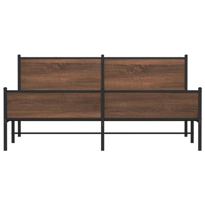 vidaXL Cadre de lit en métal sans matelas chêne marron 183x213 cm