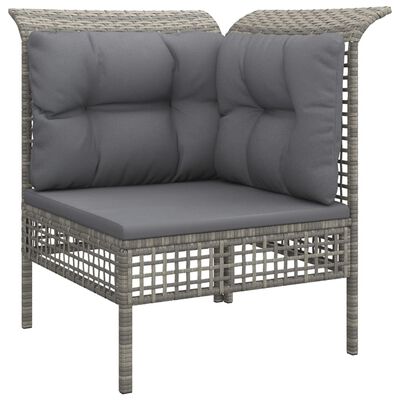 vidaXL Salon de jardin 6 pcs avec coussins Gris Résine tressée