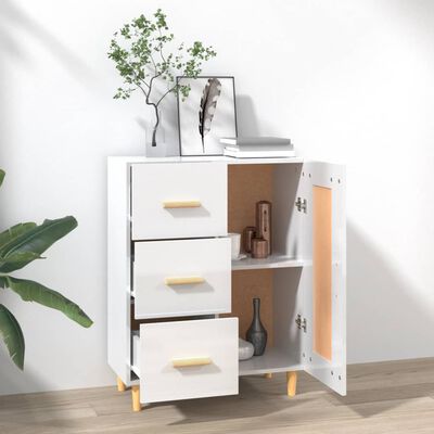 vidaXL Buffet Blanc brillant 69,5x34x90 cm Bois d'ingénierie