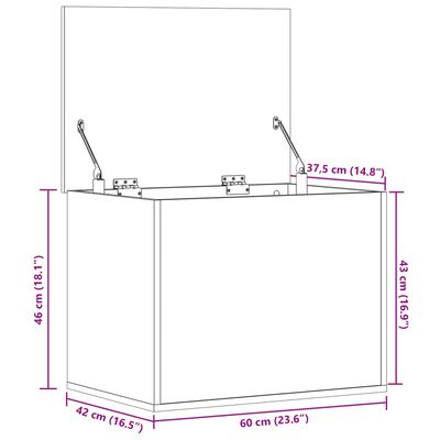 vidaXL Boîte de rangement chêne marron 60x42x46 cm bois d'ingénierie