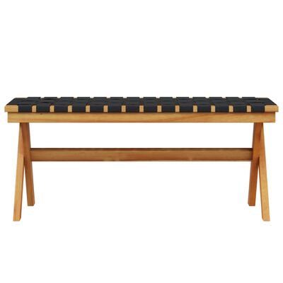 vidaXL Banc de jardin noir bois massif d'acacia et tissu