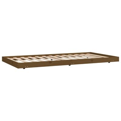 vidaXL Cadre de lit sans matelas marron miel 100x200cm bois pin massif