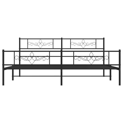 vidaXL Cadre de lit métal sans matelas avec pied de lit noir 183x213cm