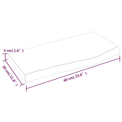 vidaXL Comptoir de salle de bain marron foncé bois massif traité