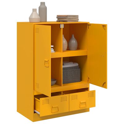 vidaXL Buffet jaune moutarde 67x39x95 cm acier