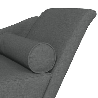 vidaXL Chaise longue avec coussins gris foncé tissu