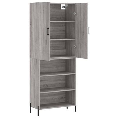 vidaXL Buffet haut Sonoma gris 69,5x34x180 cm Bois d'ingénierie