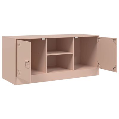 vidaXL Meuble TV rose 99x39x44 cm acier