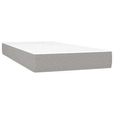 vidaXL Sommier à lattes de lit avec matelas Gris clair 200x200cm Tissu