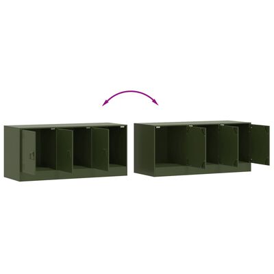 vidaXL Meuble TV vert olive 99x39x44 cm acier