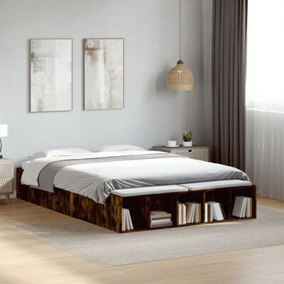 vidaXL Cadre de lit sans matelas chêne fumé 120x200 cm