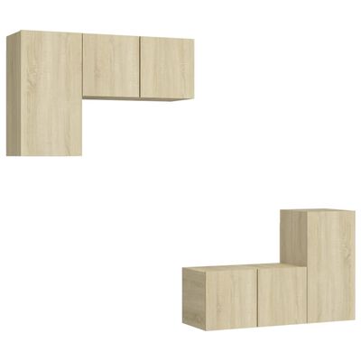 vidaXL Ensemble de meubles TV 4 pcs Chêne sonoma Bois d'ingénierie